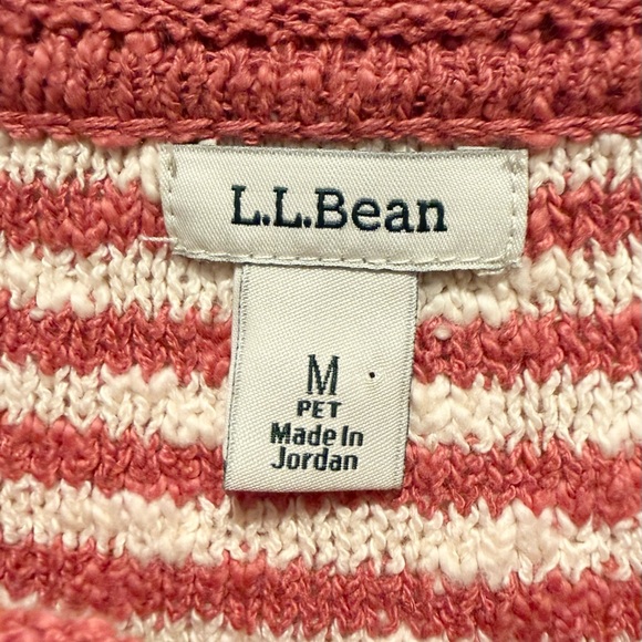 L.L.Bean Midweight 100% Cotton Slub Rollneck Pullover Stripe Sweater Sz M - Picture 3 of 5